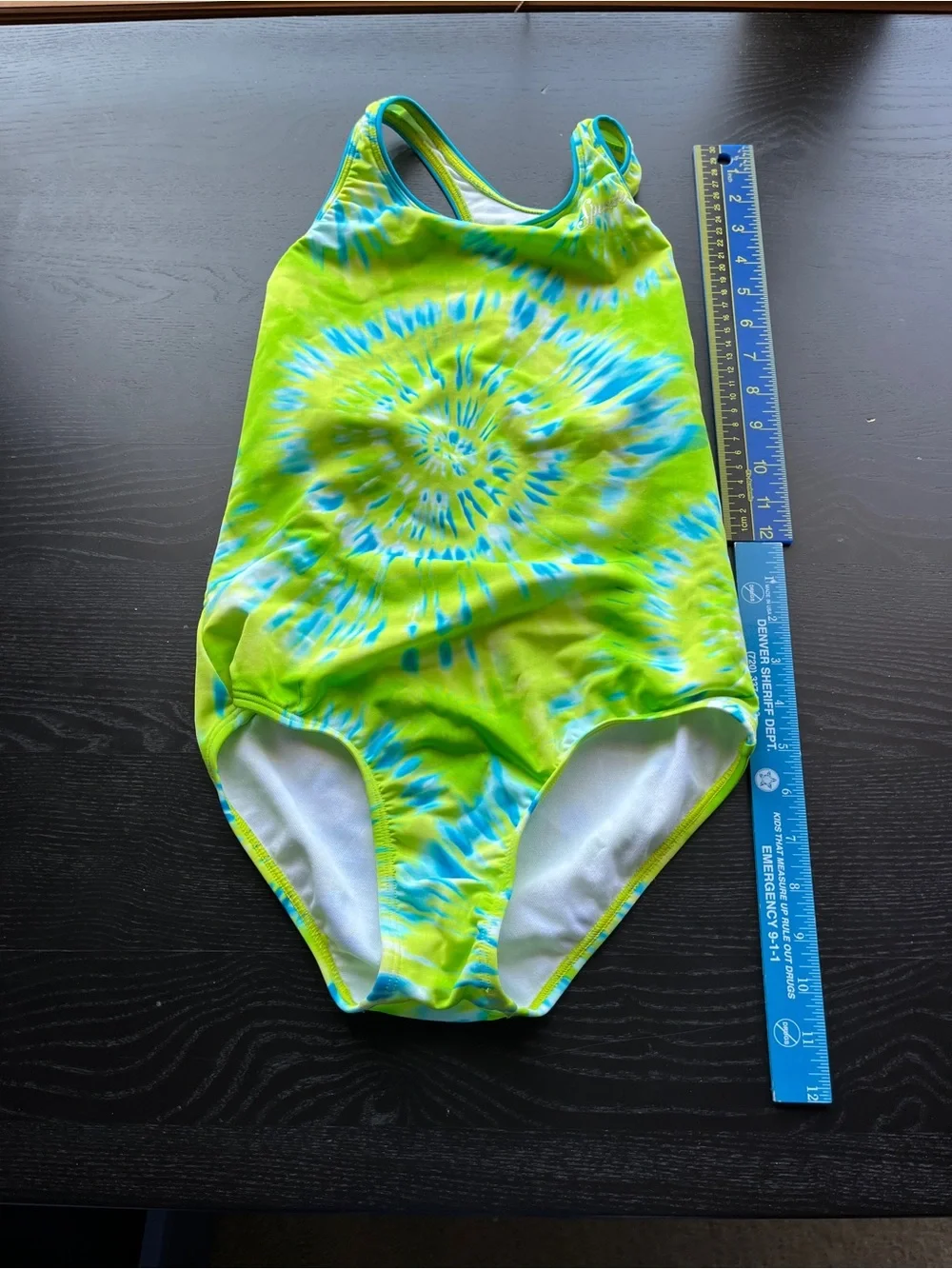 Brand New (Original $40) Speedo Girls Green Tie Dye One Piece Swimsuit Size 16